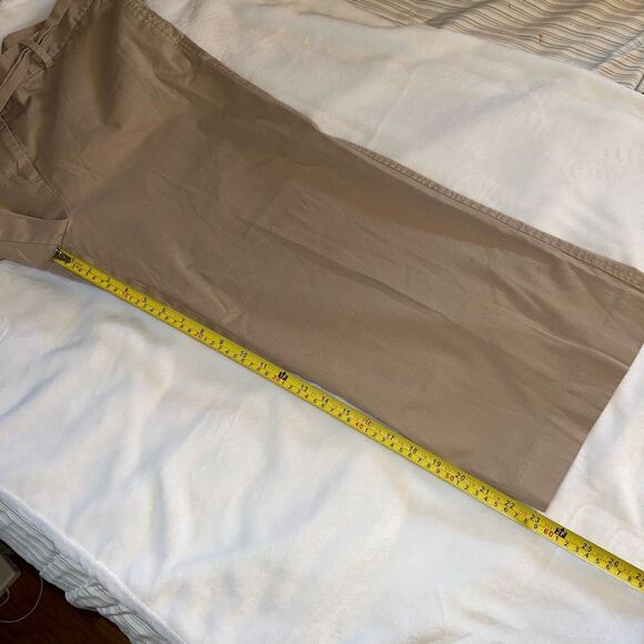 Talbots Women’s Wide Leg Belted Crop Pants Khaki Tan Size 12 EUC - Picture 9 of 11